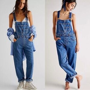 FREE PEOPLE We The Free Ziggy Denim Cotton Jean Overalls